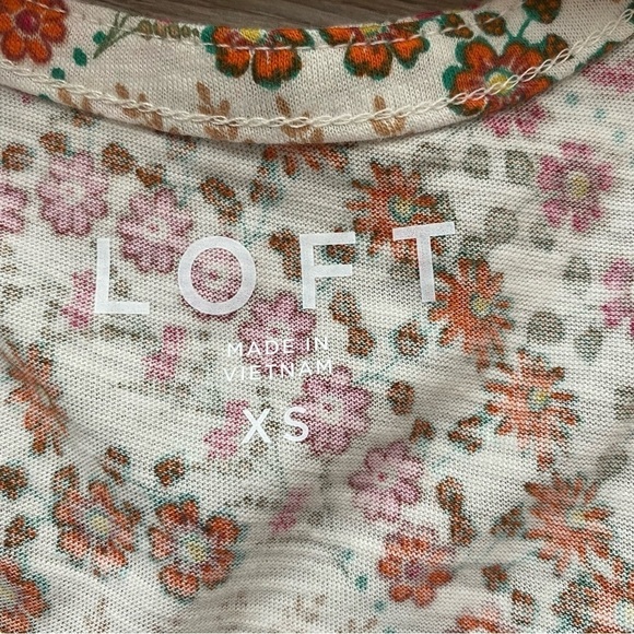 Loft Garden Shimmer Tie Back Mixed Media Top Size XS NWT - Picture 9 of 13